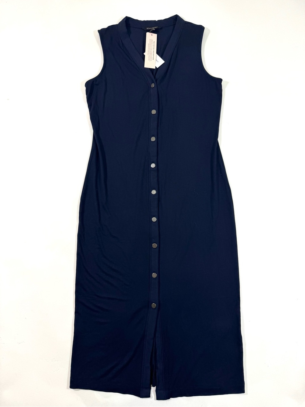 New Banana Republic Knit Midi Dress Blue Button Down